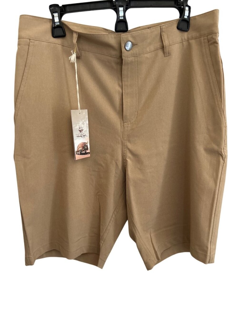 Panama Jack Mens Khaki Stretch Shorts Size 33 Quick Dry Lightweight Easy Care